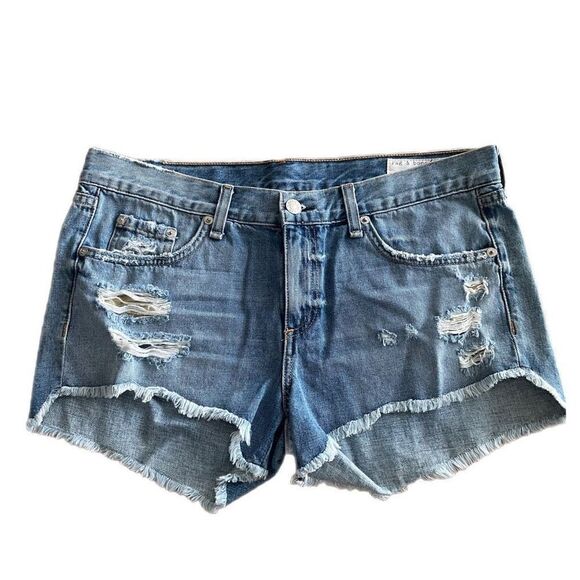 Rag & Bone Distressed Jean Shorts - Picture 1 of 3